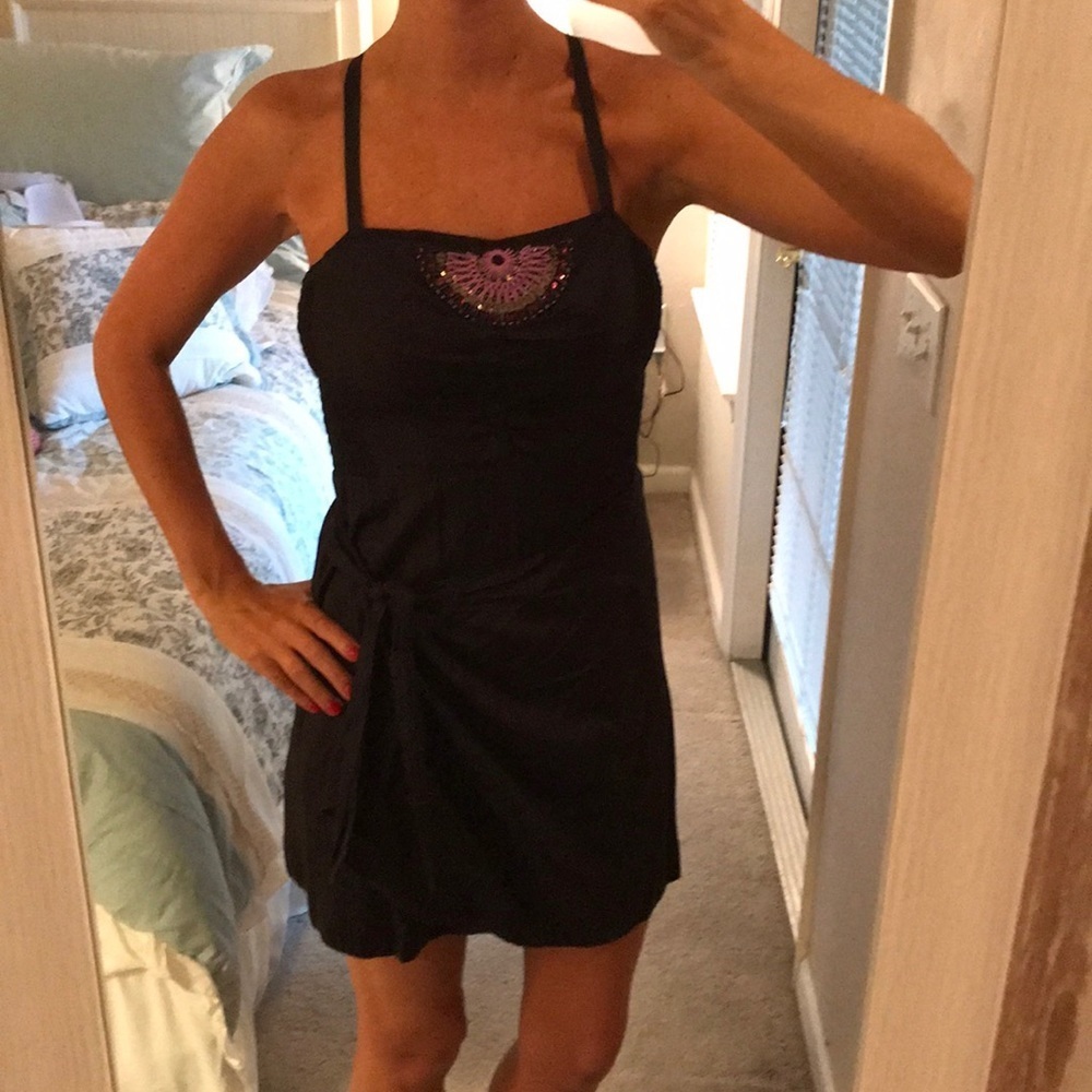 Black, wrap tie dress